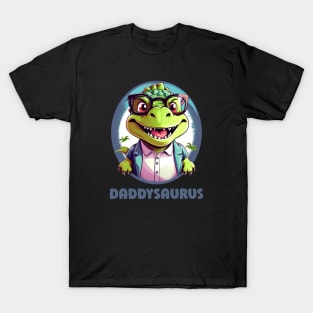 Daddysaurus Fathers Day Dinosaur Design T-Shirt
